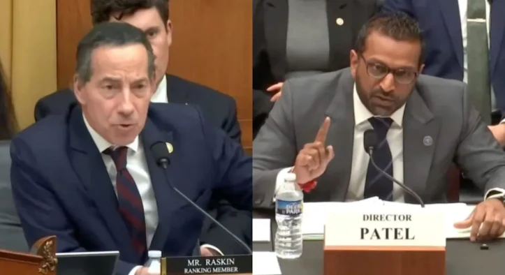 Kash Patel Erupts as Jamie Raskin Questions Him About Epstein’s ‘Black Book’